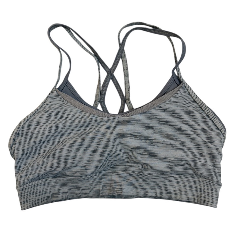 Zyia Gray Sports Bra with Strappy Back Size S